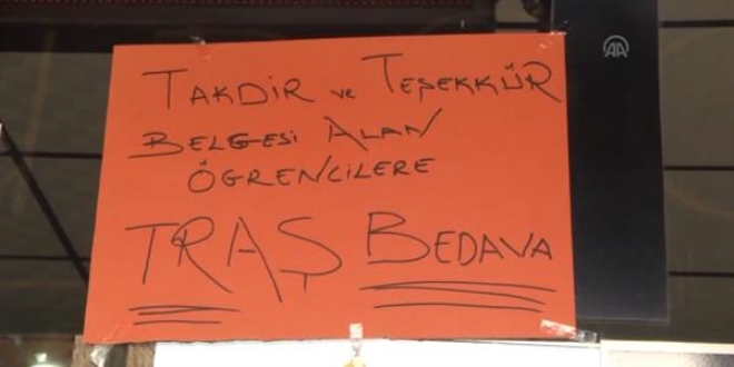 Ba�ar� belgesini getiren ��renciye �cretsiz t�ra�