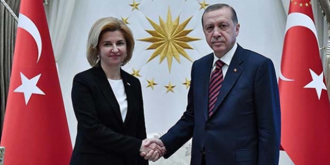 Erdoğan, Gökoğuz Yeri Başkanı Vlah'ı kabul etti