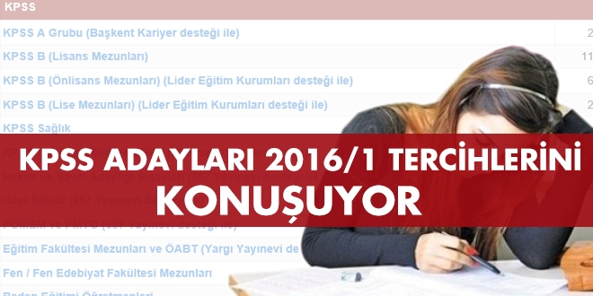 KPSS adayları 2016/1 tercihlerini konuşuyor
