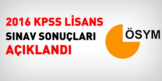 2016 KPSS Lisans sınav sonuçları açıklandı