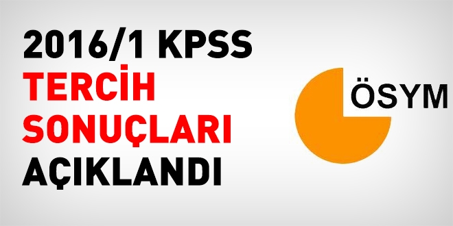 2016/1 KPSS tercih sonuçları açıklandı