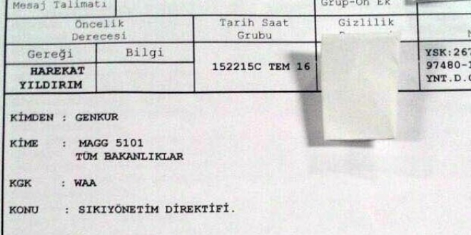 İşte darbe girişiminin belgesi