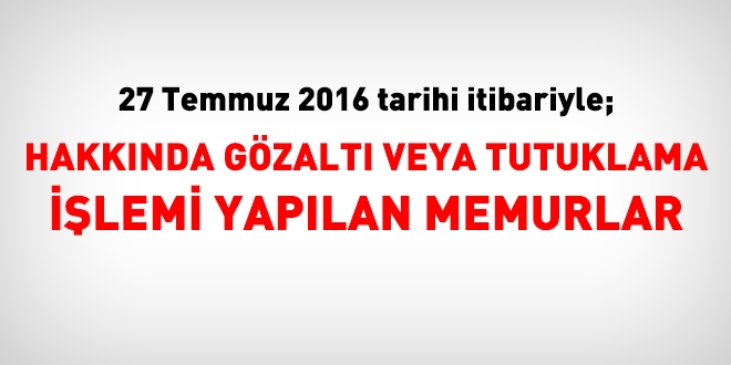 Darbe girişimi: Tutuklanan asker savcı polis ve memurlar