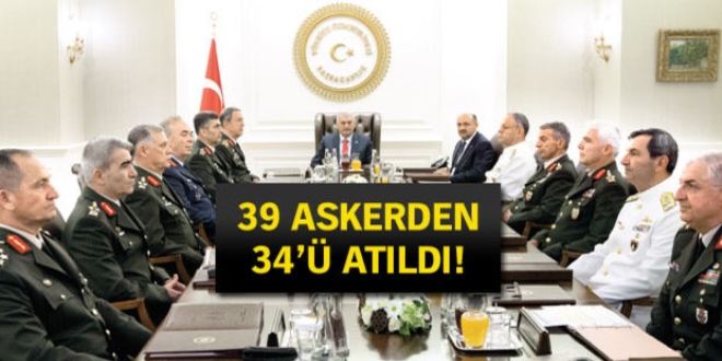2015'te general olan 30 isimden 28'i atıldı