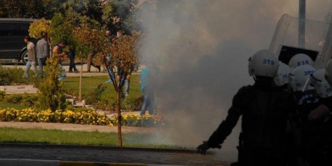 HDP mitinginin ardından polise taşlı saldırı