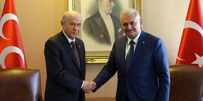 Yıldırım, Bahçeli'nin tweetlerini hesabından paylaştı