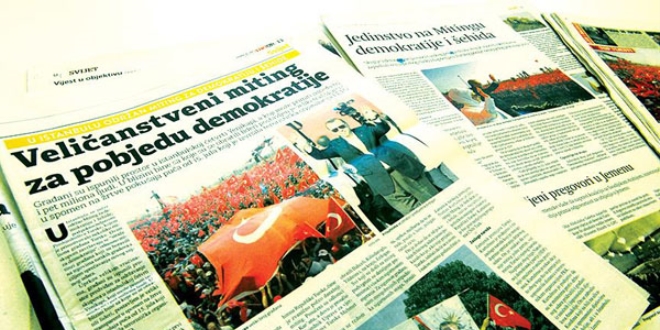 Avrupa basınında Demokrasi ve Şehitler Mitingi