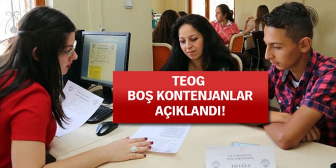 TEOG boş kontenjan listesi açıklandı