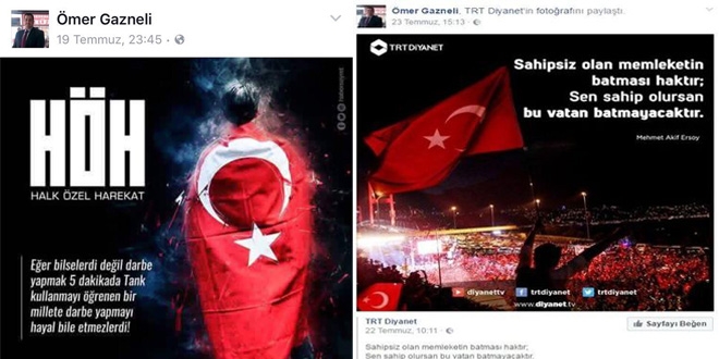 Darbeci ağabeyini gizleyen kişiden darbe karşıtı paylaşımlar
