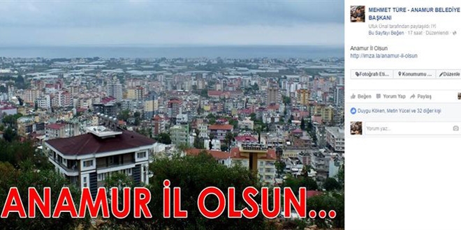 Anamur'un il olması için kampanya başlatıldı
