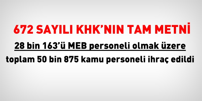 672 sayılı KHK'nın tam metni