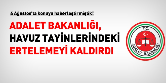 Adalet Bakanlığı, nakillerdeki ertelemeyi kaldırdı