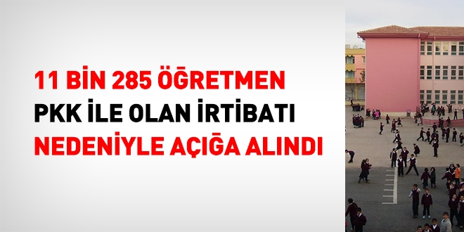 11 bin 285 öğretmen, PKK'dan açığa alındı