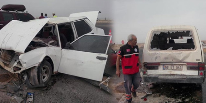 Aksaray'da trafik kazalar: 18 yaral