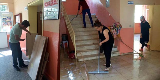 Okulda bakım-onarım işlerini de öğretmenler yapıyor