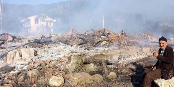 Kastamonu'da çıkan yangın, bir köyü yok etti