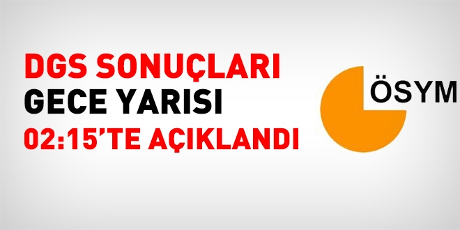 ÖSYM, DGS sonuçlarını gece 02.15'de açıkladı