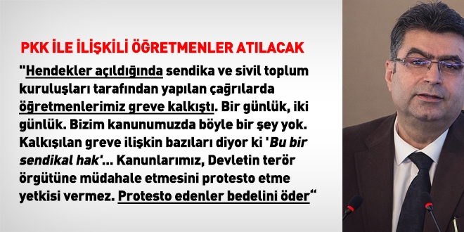'Hendek grevine katılan öğretmenler masum değil'