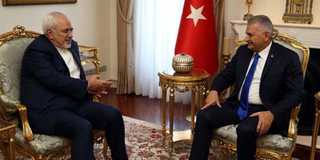 Yıldırım, İran Dışişleri Bakanı Zarif'i kabul etti