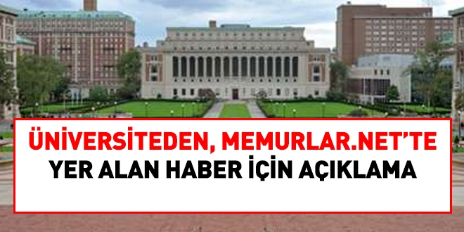 Alaaddin Keykubat Üniversitesinden memurlar.net'te yer alan haber için açıklama