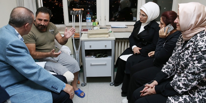 Erdo�an, Gazi Polis Memuru �a�an'� ziyaret etti