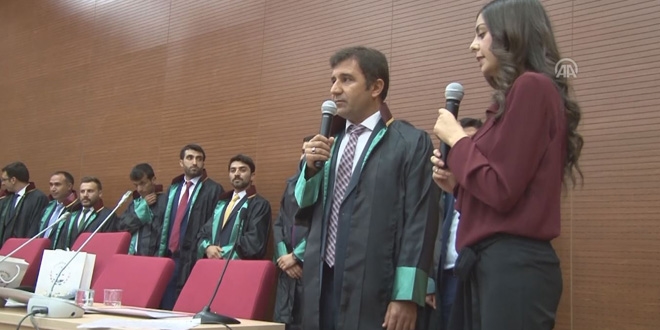 Şanlıurfa'da stajyer avukatlar yemini ederek cübbe giydi