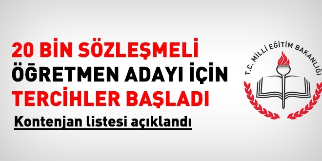 Sözleşmeli öğretmenlik tercih sayfası açıldı