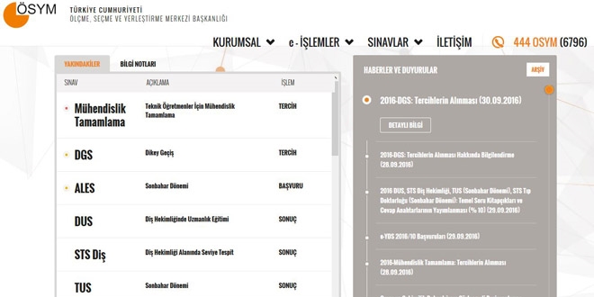 ÖSYM web sitesini yeniledi