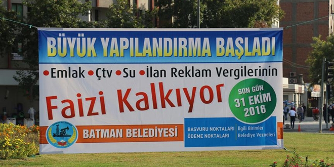 Batman Belediyesinden 'borçlara yapılandırma' çalışması