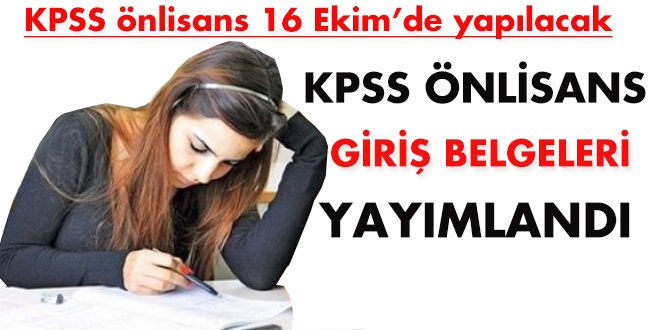 KPSS nlisans giri belgeleri yaymland