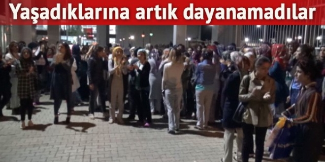 Kız yurdu gece yarısı sokağa döküldü