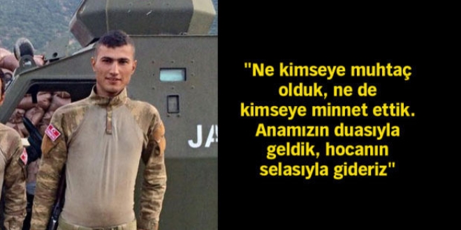 'Anam�z�n duas�yla geldik, hocan�n selas�yla gideriz'