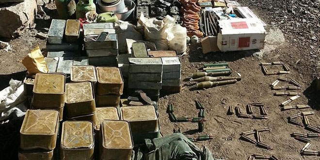 Teröristler mağaradaki demir kapılı cephaneliği bulundu