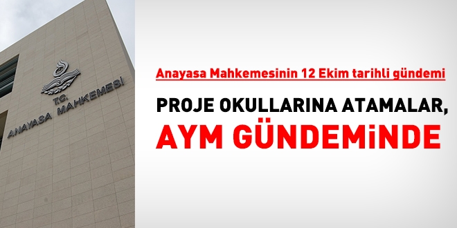 AYM'nin 12 Ekim tarihli gündemi belli oldu