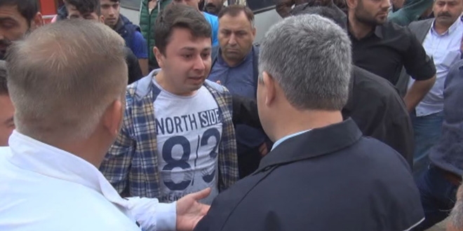 Karabük'te okul önünde işçi protestosu