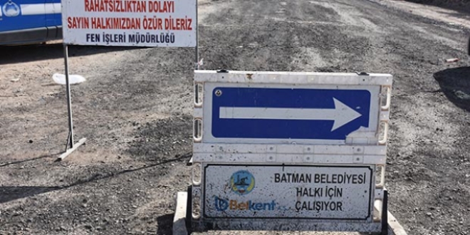 Batman'da 17 gnde 20 bin ton asfalt serildi