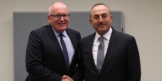 Çavuşoğlu ile Timmermans vize serbestisini görüştü