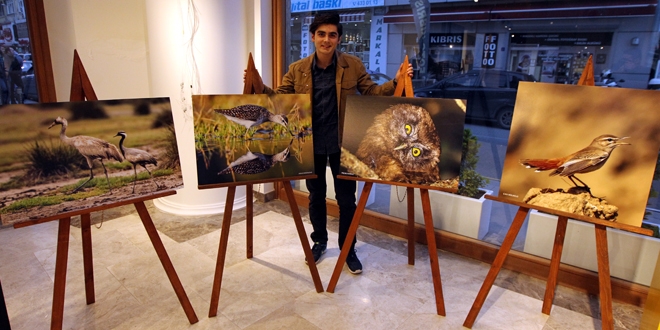 Lise öğrencisin kuş fotoğrafları sergisi açtı