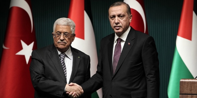 Erdoan, Filistin Devlet Bakan Abbas ile grecek