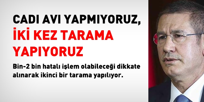 Canikli: Cadı avı yapmıyoruz iki kez tarama yapılıyor