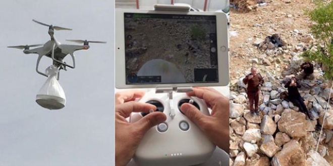 Koruculara 'drone' ile tatl� ikram�