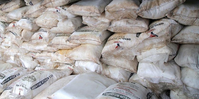Bingöl'de 1 ton amonyum nitrat ele geçirildi