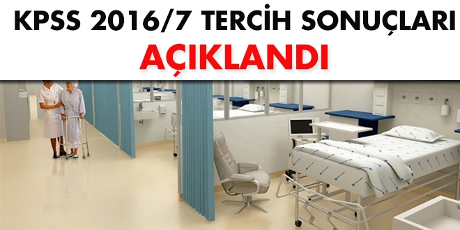 KPSS 2016/7 tercih sonuçları açıklandı