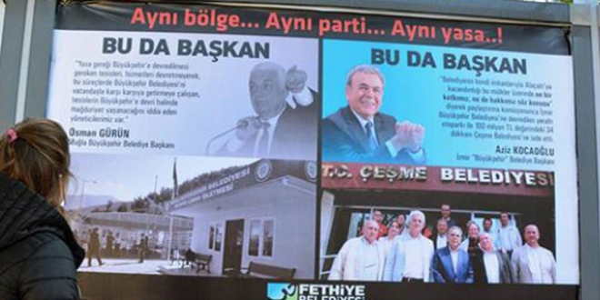 Başkanların gerginliği billboardlara taşındı