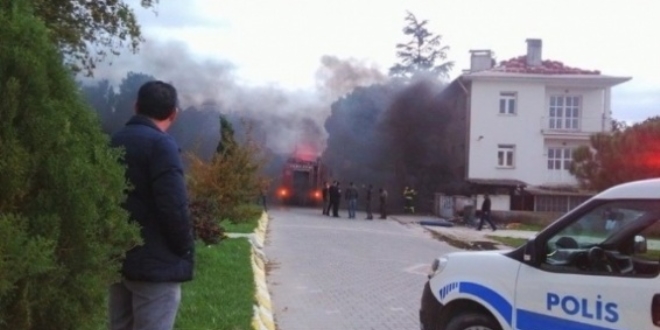Bodrum'da banka şubesinde yangın