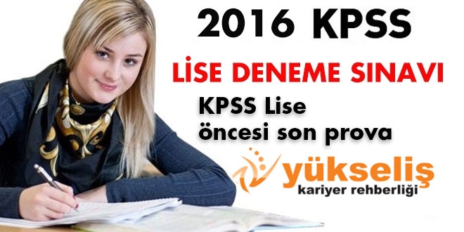 KPSS lise deneme sınavı