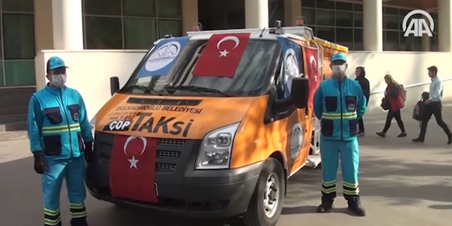 Kahramanmaraş'ta çöpler 'taksi' ile temizleniyor