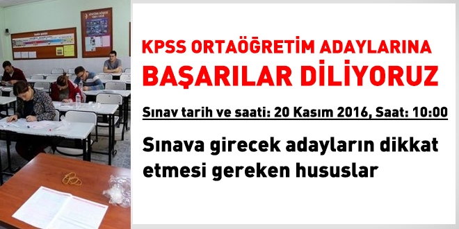 2016 KPSS Lise snavna girecek adaylara baarlar dileriz