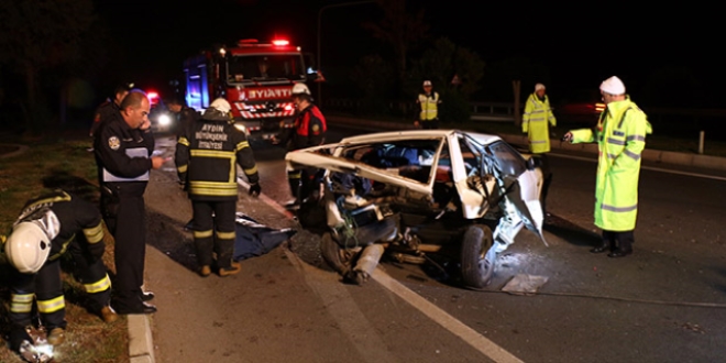 Aydın'da trafik kazası: 1 ölü, 2 yaralı