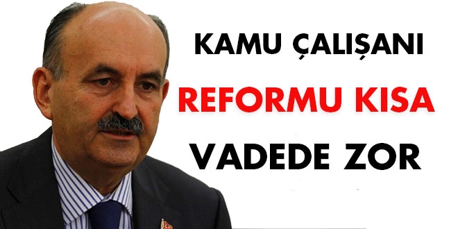 Kamu alan reformu ksa vadede zor